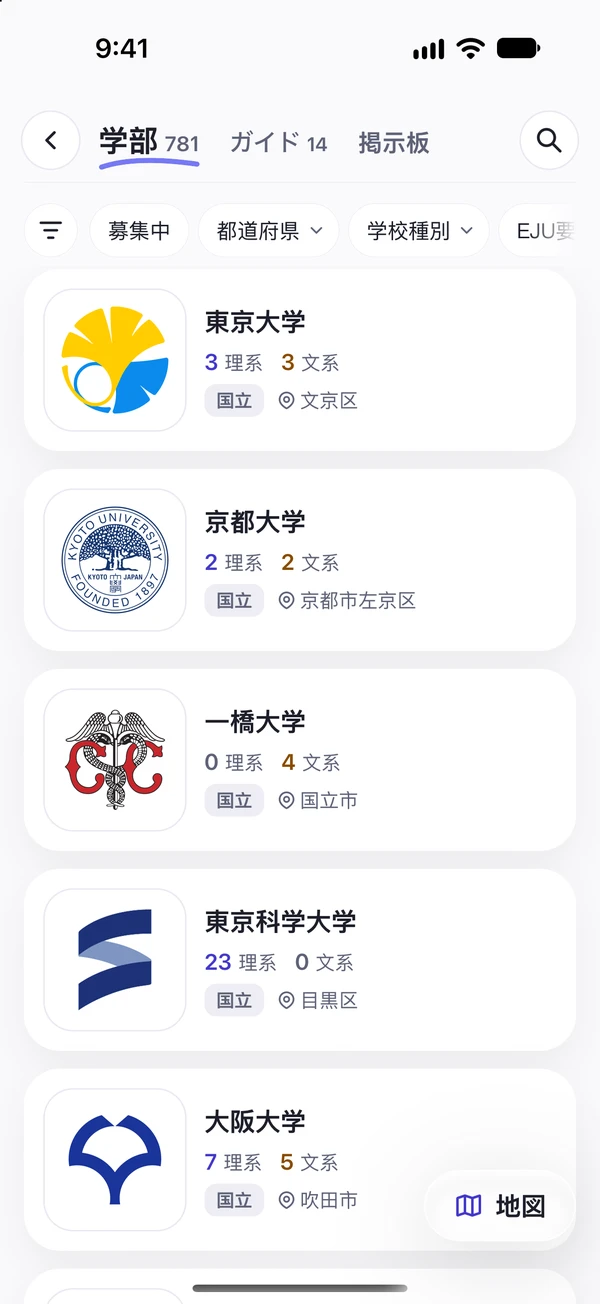 学部一覧